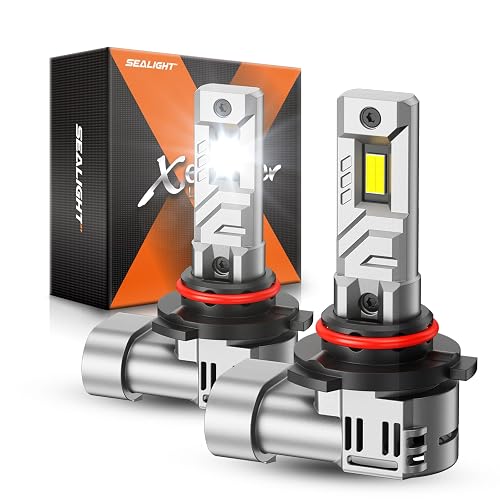 SEALIGHT X1S 9005 HB3 LED Headlight Bulbs, 800% Super Brightness LED Bulbs, 1:1 Mini Size Plug and Play, 6500K Cool White Halogen Replacement, Pack of 2