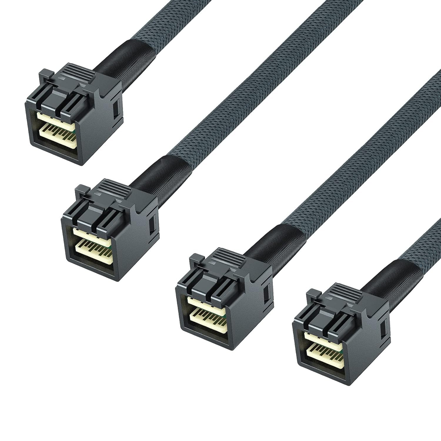 Photo 1 of 10Gtek SFF-8643 to SFF-8643 12G Internal Mini SAS HD Cable, with Sideband, for NVMe Backplane/RAID Card, Hot-Swap & SATA Compatibility, 100-Ohm, 0.75~0.8m(2.46~2.62ft), 2 Pack