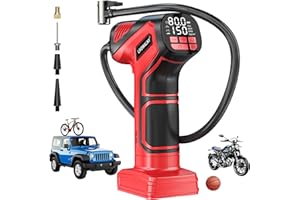 LIVOWALNY Tire Inflator Portable Air Compressor Compatible for Milwaukee 18V Battery, 150PSI Air Pump Cordless Tire Pump with