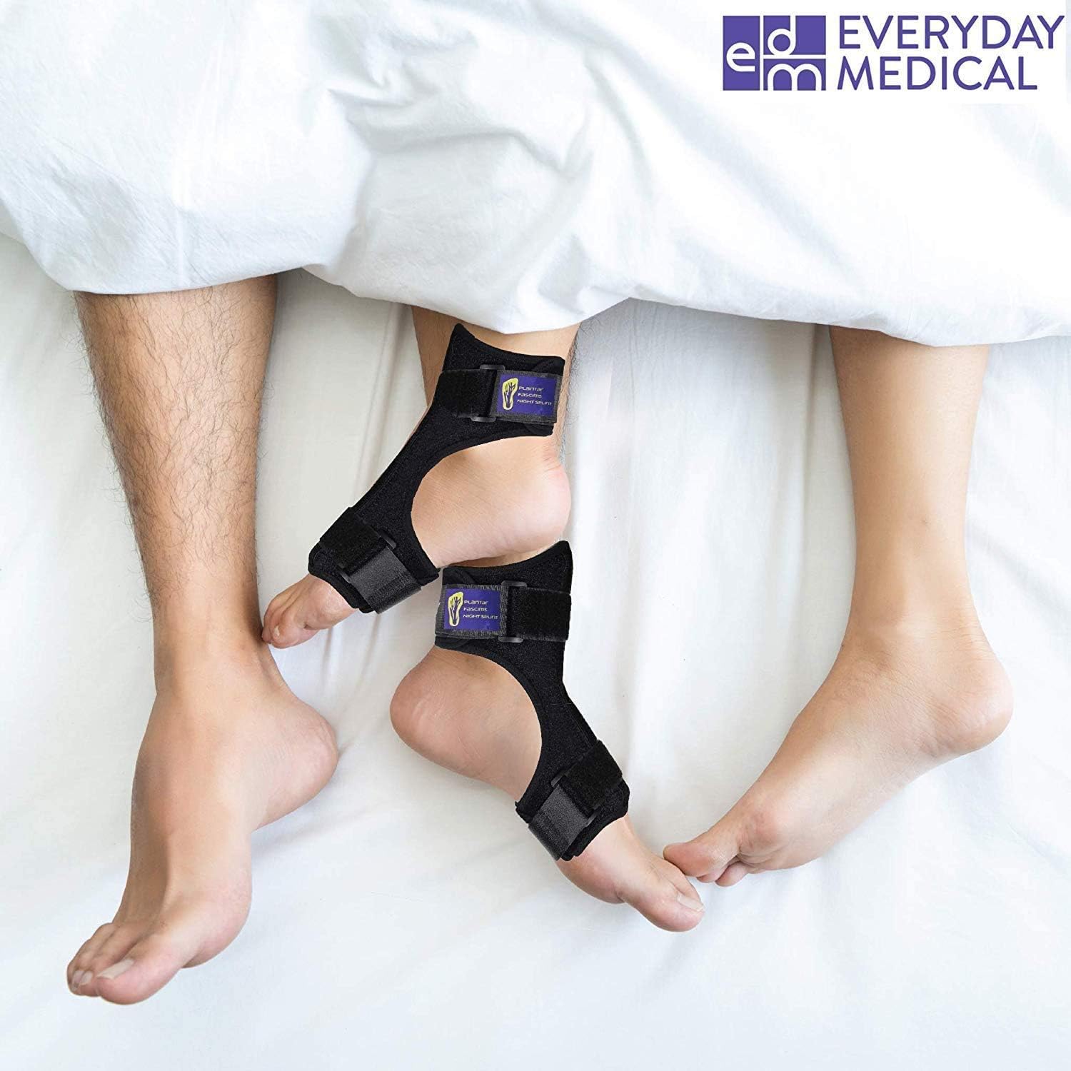 Everyday Medical Plantar Fasciitis Night Splint Brace for Plantar Fasciitis Pain Relief I Dorsal Foot Stretching Support for Achilles Tendonitis, Heel Pain, Plantar Fascia, Drop Foot -Men & Women: Health & Personal Care