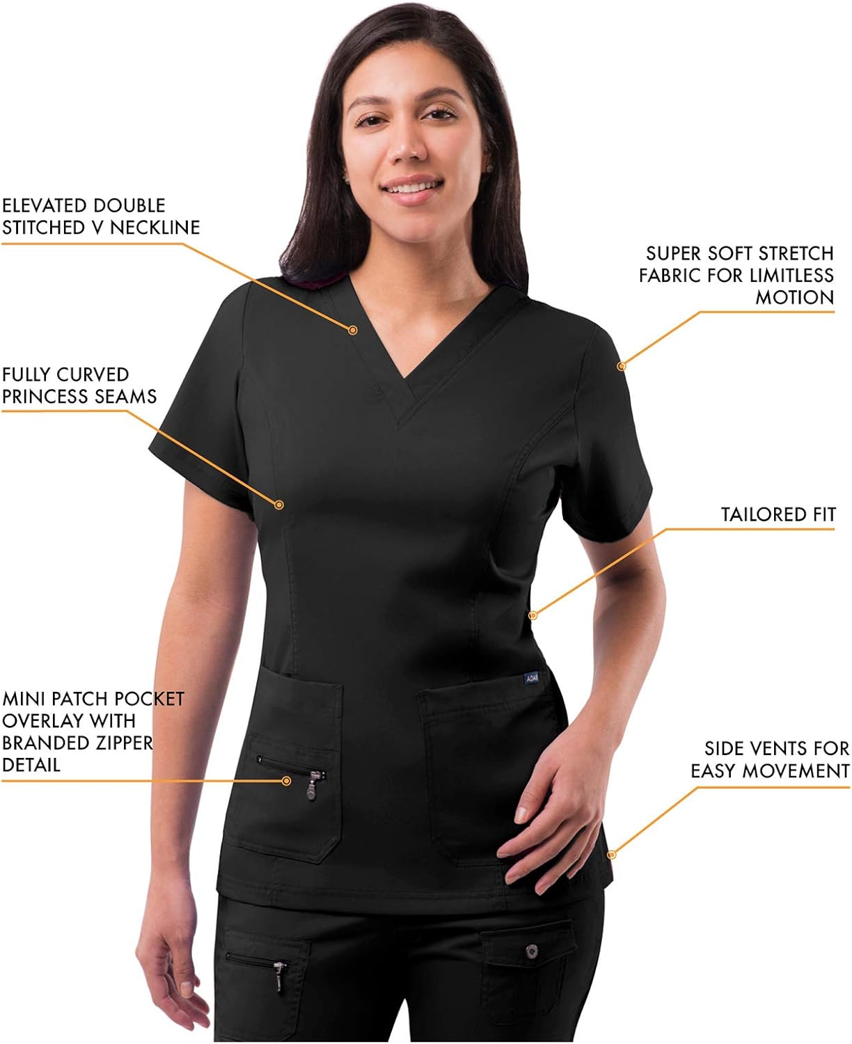 Adar Pro Breakthrough Plus Scrub Set for Women - Enhanced V-Neck Top & Multi Pocket Pants: Clothing