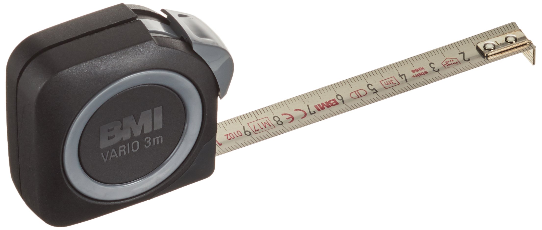 BMI 411343120 Pocket Tape, Vario" 3m with mm Graduation Stainless, Multicoloured