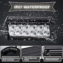 GREUNION 7 INCH Led Light Bar 120W Driving Fog Off