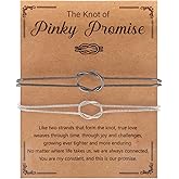 Mikovivi Matching Bracelets for Couples, Love Knot Bracelets Pinky Promise Relationship Jewelry for Him Her Women Men Friendship Anniversary Christmas Birthday Jewelry Gifts