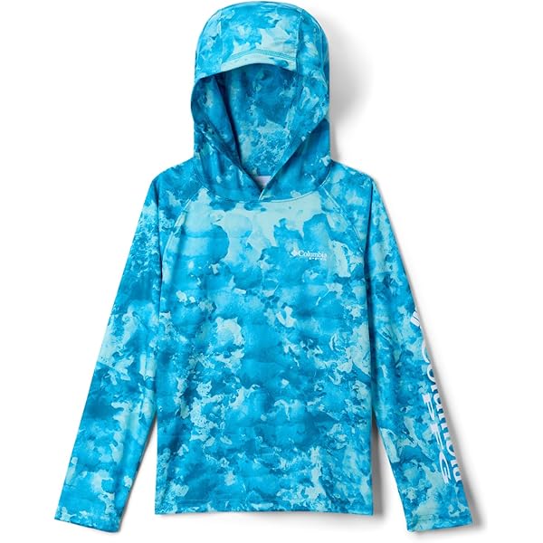 Columbia PFG Terminal Tackle Hoodie Maillot de survêtement, Logo Bleu chiné/Bright Nectar, XXL Grande Taille Tall Homme
