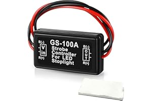 GLOFE Brake Light Flash Strobe Controller Flasher Module Auto Car LED Flash Module for Motorcycles Cars Trucks Brake Lights Tail Stop Lights GS-100A 12-24V (Pack of 1)