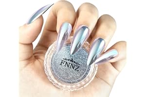 FNNZ Chrome Nail Powder, Metallic Mirror Silk Nail Powder Pigment Glitter Dust Magic Chameleon Color-Shift Multi-Chrome Effect for Gel Polish Nail Art Decoration Salon Nail Manicure - Metal Nebula