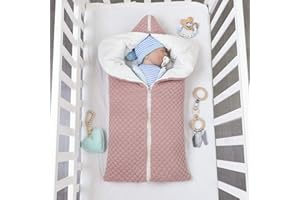 Baby Sleeping Bag Hooded Swaddle Sack Blanket Boy and Girl,0-12 Months Knitted Newborn Receiving Swaddles Wrap Blanket for St