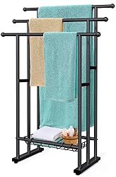 Kayfia 40" H Free Standing Towel Rack, 3 Tier Alloy