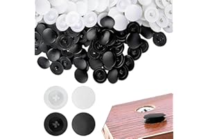 Screw Caps 100 Pack 12mm Plastic Covers Black and White Snap-On Screw Head Covers for 7-8mm Flat Head Phillips Screws Decorat