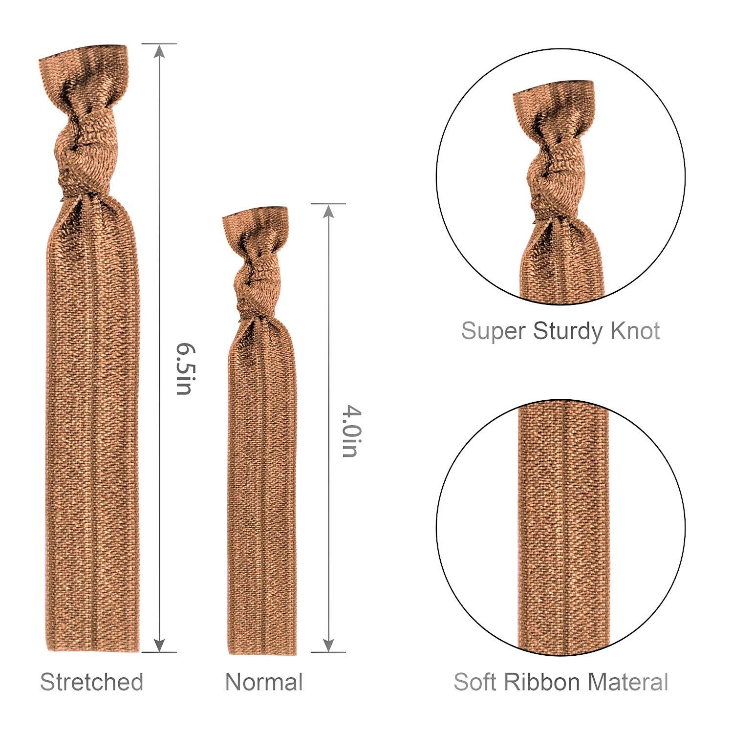 79STYLE 100Pcs Elastics Hair Ties Ribbon No Crease Ouchless Ponytail Holders For Girl and Women, Yoga Twist Hair Bands Hand Knotted Fold Over Solid Colors (Multiple Colors) : Beauty