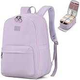 Hanke Expandable Laptop Backpack, 24L-30L Carry On Travel Backpack, Purple | Fits 15.6 Inch Laptop, Water-Resistant, 180&deg; Opening, College and Work Bag for Women Men, Personal Item Bag, Trolley Sleeve