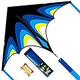 SGftre Blue Large Delta Kites for Kids Ages 8-12，Easy to Fly Kite for Adult and Kids,Outdoor Sports Kites，Beach Kite Family Outdoor Toy (Spacecraft Lightweight-Blue)