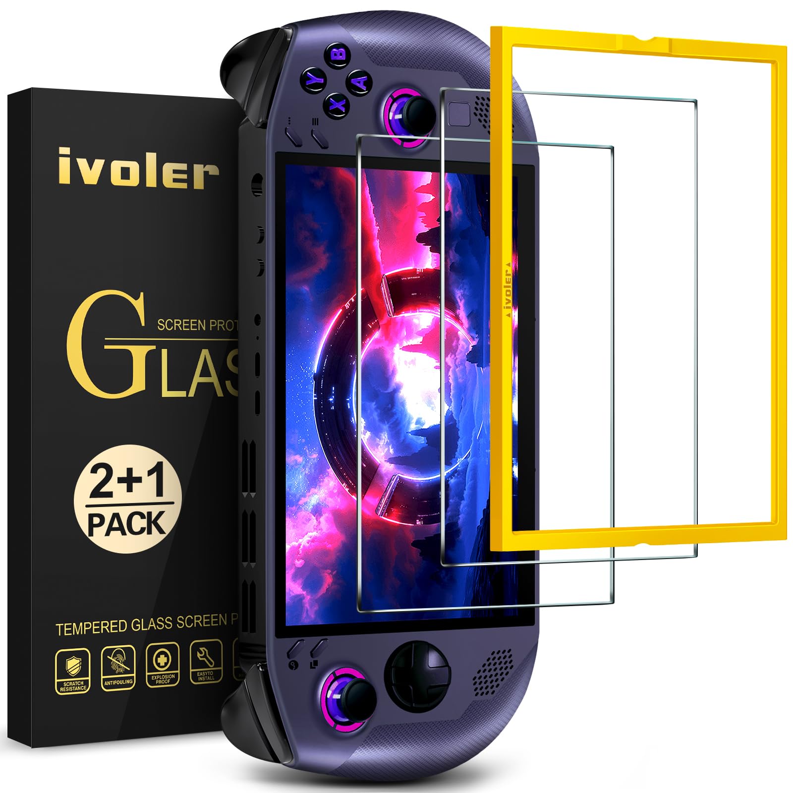 Photo 1 of ivoler 2 Pack Screen Protector for Lenovo Legion Go S Handheld 2025 with Alignment Frame, Tempered Glass, 8 inch Full Coverage, Transparent Ultra HD, Anti-Scratch, Anti-Fingerprint