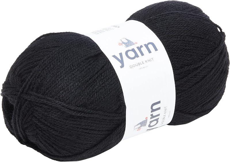 KORBOND DK Black Yarn 100g Acrylic Wool Lightweight Hypoallergenic