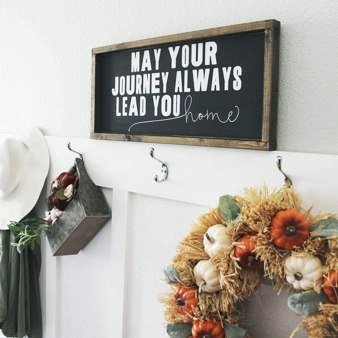 Tamengi Entryway Signs, College Student Gift, Going Away Gift, May Your Journey Always Lead You Home, Wooden Sign, Wood Signs, Rustic, Farmhouse 6x20inch