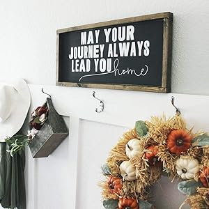 Tamengi Entryway Signs, College Student Gift, Going Away Gift, May Your Journey Always Lead You Home, Wooden Sign, Wood Signs, Rustic, Farmhouse 6x20inch