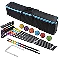 DealKits [6 Players] Premium Croquet Set 35'' for Families, Croquet Set with Carrying Bag for Yard Outdoor Lawn Backyard Games for Kids Adults All Ages