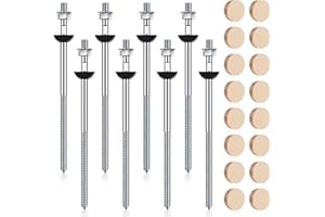 Shimeyao 8 Set Wood Newel Mounting Kit Newel Post Fastener Installation Kit for Residential and Commercial Installation, Anchors Post Directly to Wood or Concrete Floor