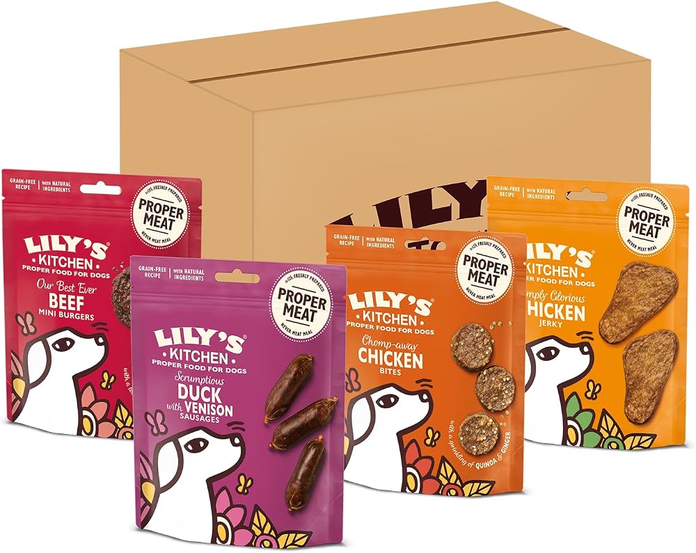 Lily's Kitchen Natural Dog Treats Multipack Beef Mini Burgers Duck Venison