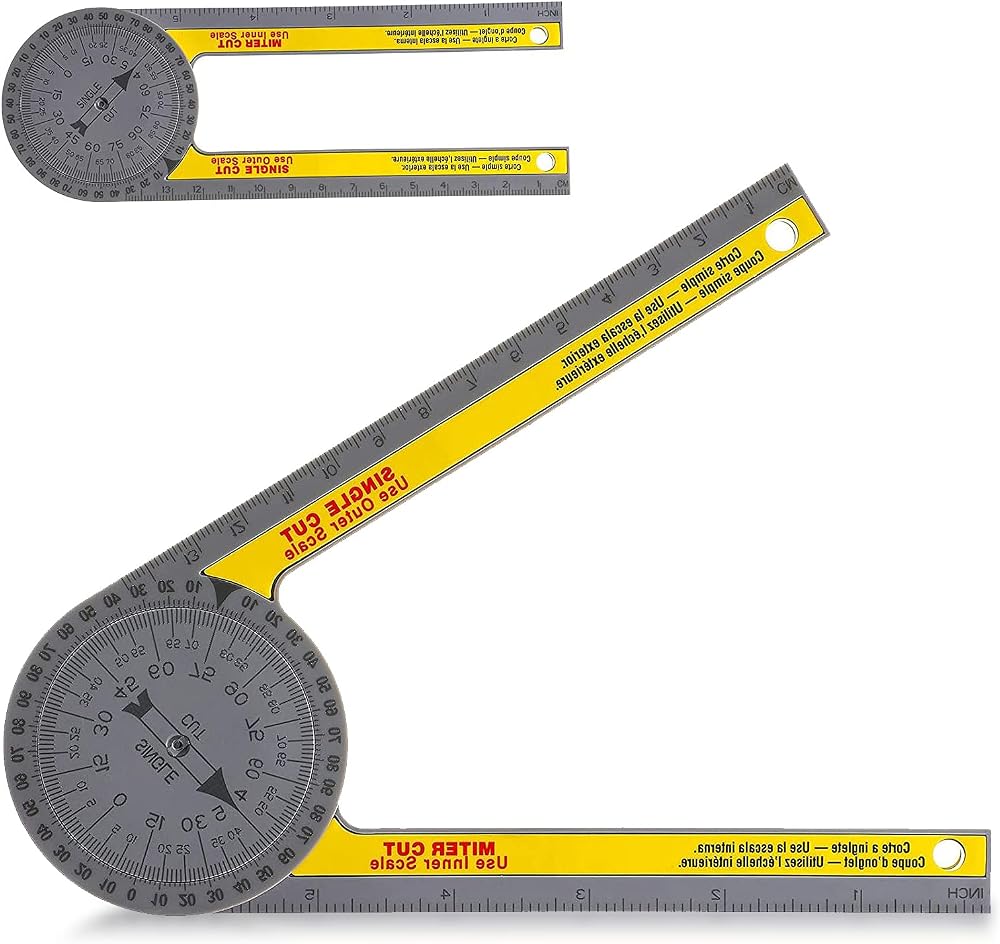 Guangcailun Miter Saw Protractor 360 Degree Angle Finder Tool Yellow