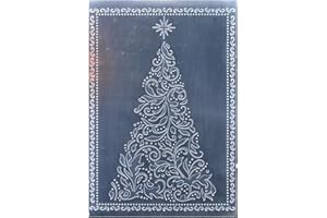 Kwan Crafts Merry Christmas Tree Wish Star Plastic Embossing Folders for Card Making Scrapbooking and Other Paper Crafts, 12.5x17.7cm