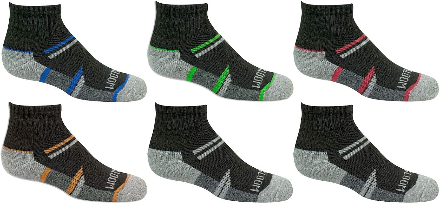 Fruit of the Loom Boys' 6-Pair Half Cushion Ankle Socks: Clothing