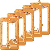VCELINK Low Voltage Mounting Bracket, Flush Low Voltage Box, Orange 5-Pack | With Alignment Holes for Easy Installation, Flush Mount for Single Gang Wall Plate