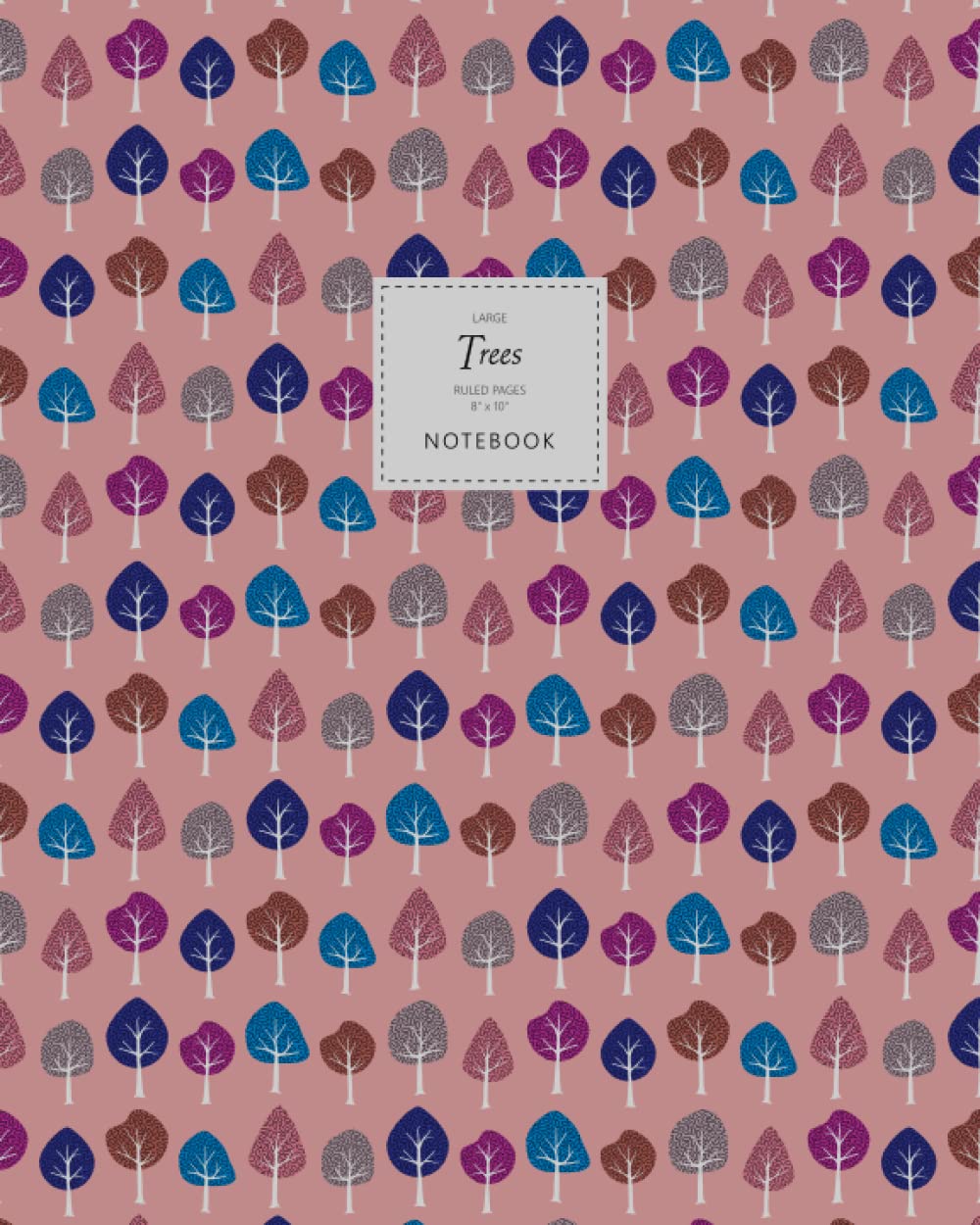 Trees Notebook - Ruled Pages - 8x10 - Large (Coral)