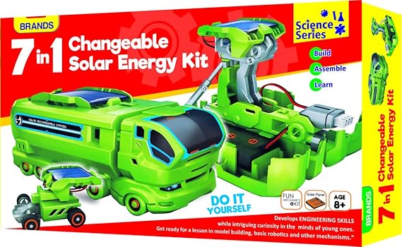 ToysNYou Changeable Solar Powerered Robot Car Toy Kit for Kids