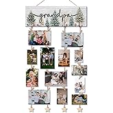 ELMCH Grandpa Picture Frame Photo Hanging Display with Clips, Best Grandpa Gifts for Christmas from Grandkids Grandsons Granddaughters, Grandfather Gifts Picture Board Photo Holder for Wall Decor