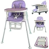 Popup closed 7-in-1 Fully Convertible Baby High Chair – Newborn to Toddler Booster, Foldable & Portable, Easy-Clean Washable 