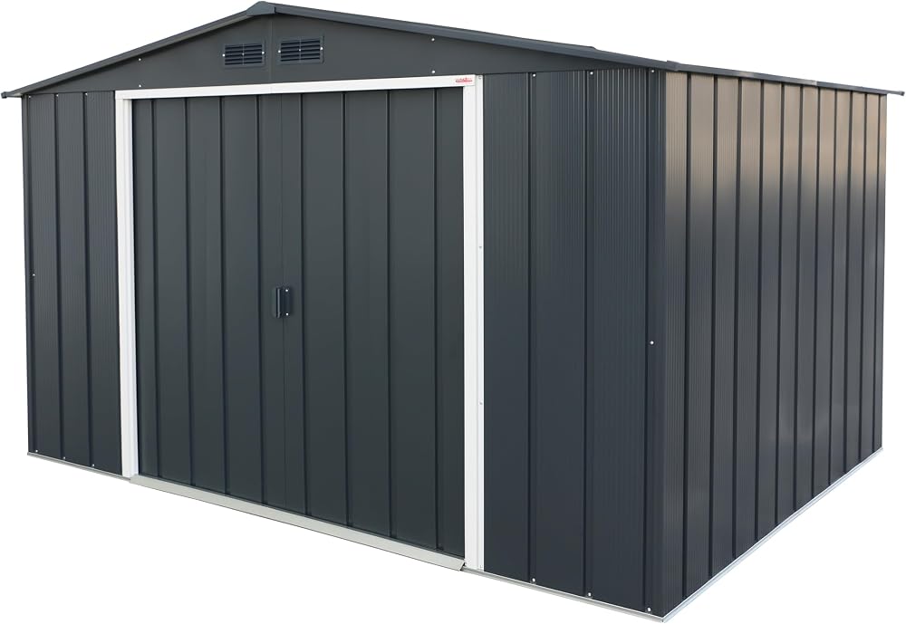 Duramax ECO 10 x 8 Metal Garden Storage Shed Anthracite