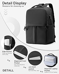 CADOLIM Black Large Travel Backpack For Women