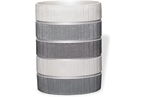 Zahari Home Decorative Trash Can for Bathroom, Office & Bedroom - 2.1 Gallons Stylish & Small Trash Can for Dorms, Desktop & Restroom - Chic Waste Basket for Compact Spaces, Modern Line, Grey