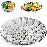ZOCY Steamer Basket, Stainless Steel Vegetable Steam Baskets for Steaming Cooking Expandable to Fit Various Size Pot (5.5" to 9.3")