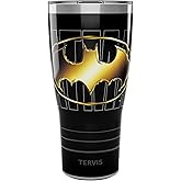 Tervis Traveler DC Comics - Batman - Gotham Gold Triple Insulated Tumbler Travel Cup Keeps Drinks Cold & Hot, 30oz, Stainless Steel