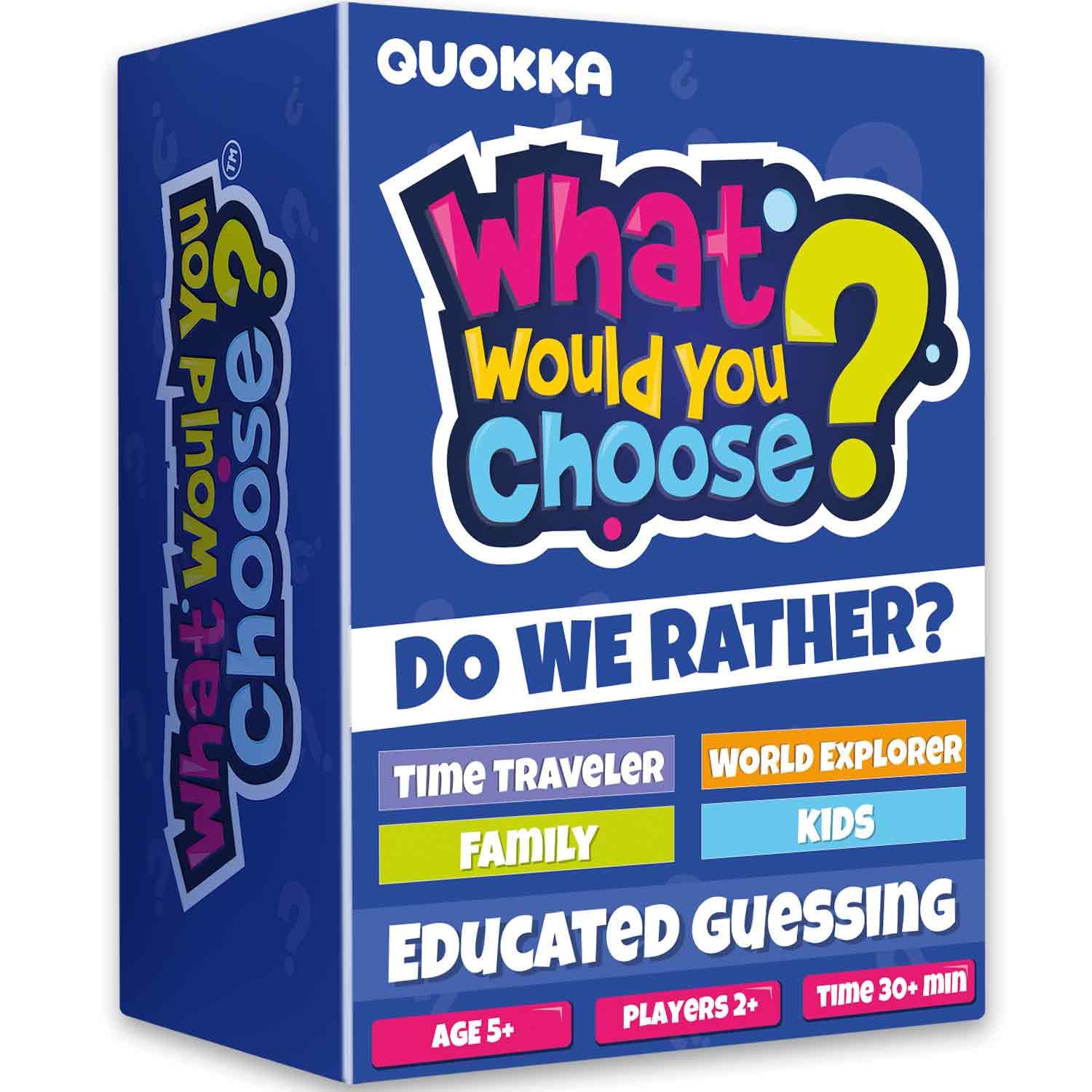 QUOKKA Setx4 Card Game for 8-12 Year Olds - Family Card Game for Kids Ages 5-8 - What Would You Choose | Geography |History | Science | Get to Know You - Fun Game Night for Boys & Girls