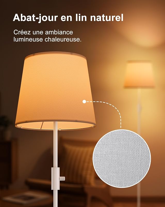 Lampadaire LED RGB Connecté, App, Compatible avec Alexa