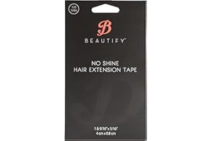 No Shine by Beautify Hypoallergenic Double Sided Hair Extension Tape, 4 cm x 0.8 cm, 120 Pre-Cut Tabs, One Color
