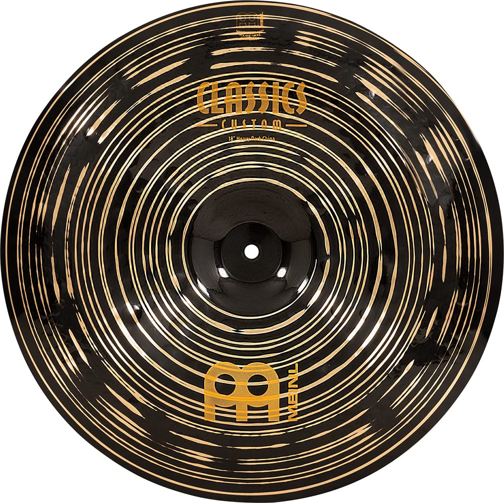 Meinl Cymbals Classics Custom Dark China Heavy Cymbal 18 inch (Video) for Drum Set (45,72cm) B12 Bronze, Dark Finish, Made in Germany (CC18HDACH)