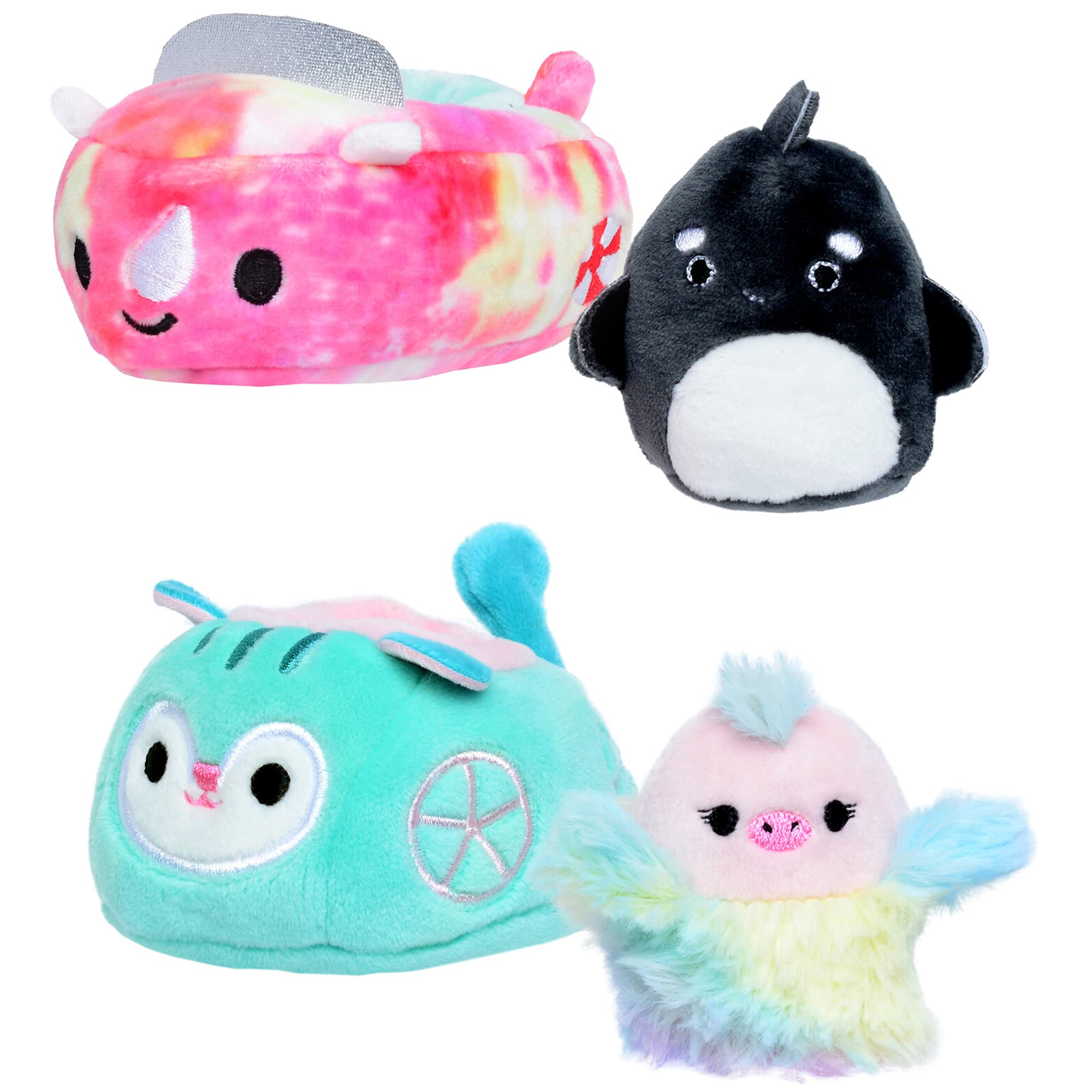 Squishville Squishmallows Kai in Boat & Elda in Carriage - AMAZON EXCLUSIVE