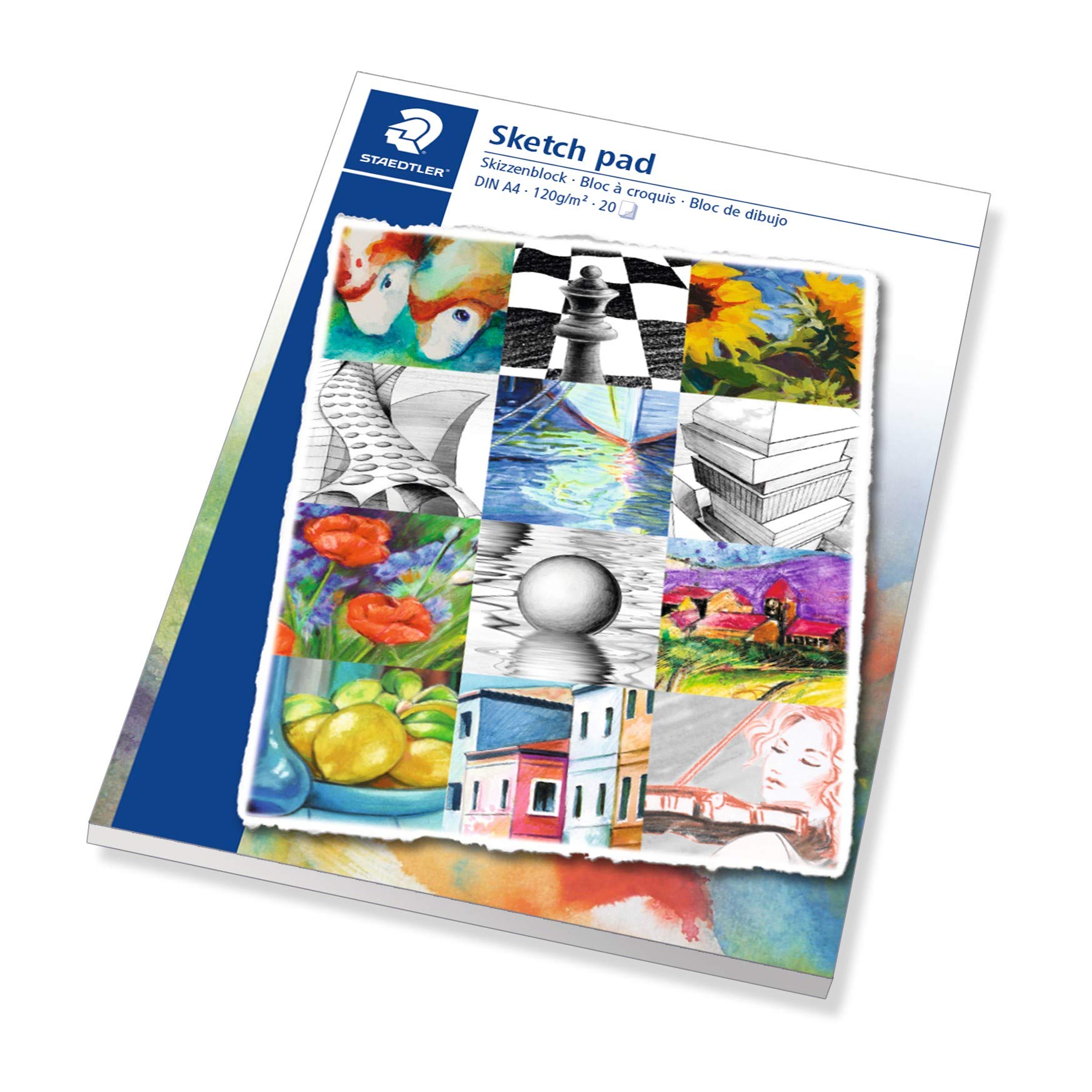 STAEDTLER 2421 01 A4 sketch pad with premium-quality drawing paper, grammage: 120g/m2, 20 white sheets