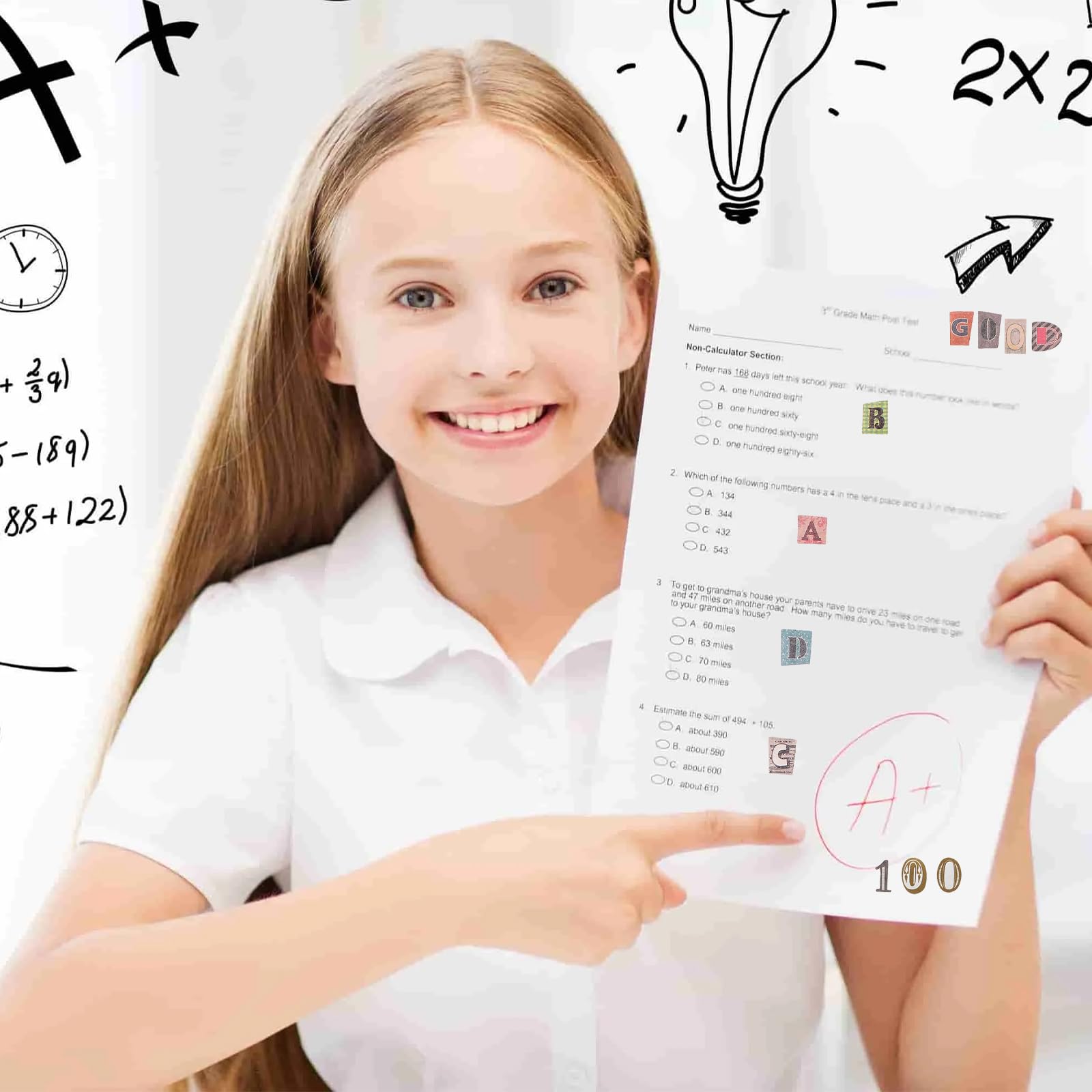 24 Sheet Vintage Scrapbook Stickers, Cute Alphabet Number Stickers, Scrapbook Sticker Graffiti, Self Adhesive Decals Supplies for Scrapbooks, Notebook, Classroom Decor, Door, Mailbox, Water Bottle