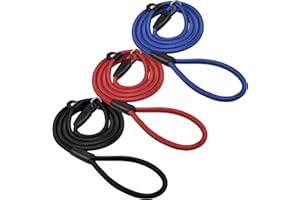 3-Pack Nylon Slip Lead Dog Leash, Adjustable Training Leash, Strong Heavy Duty Braided Comfortable Handle for Small and Mediu