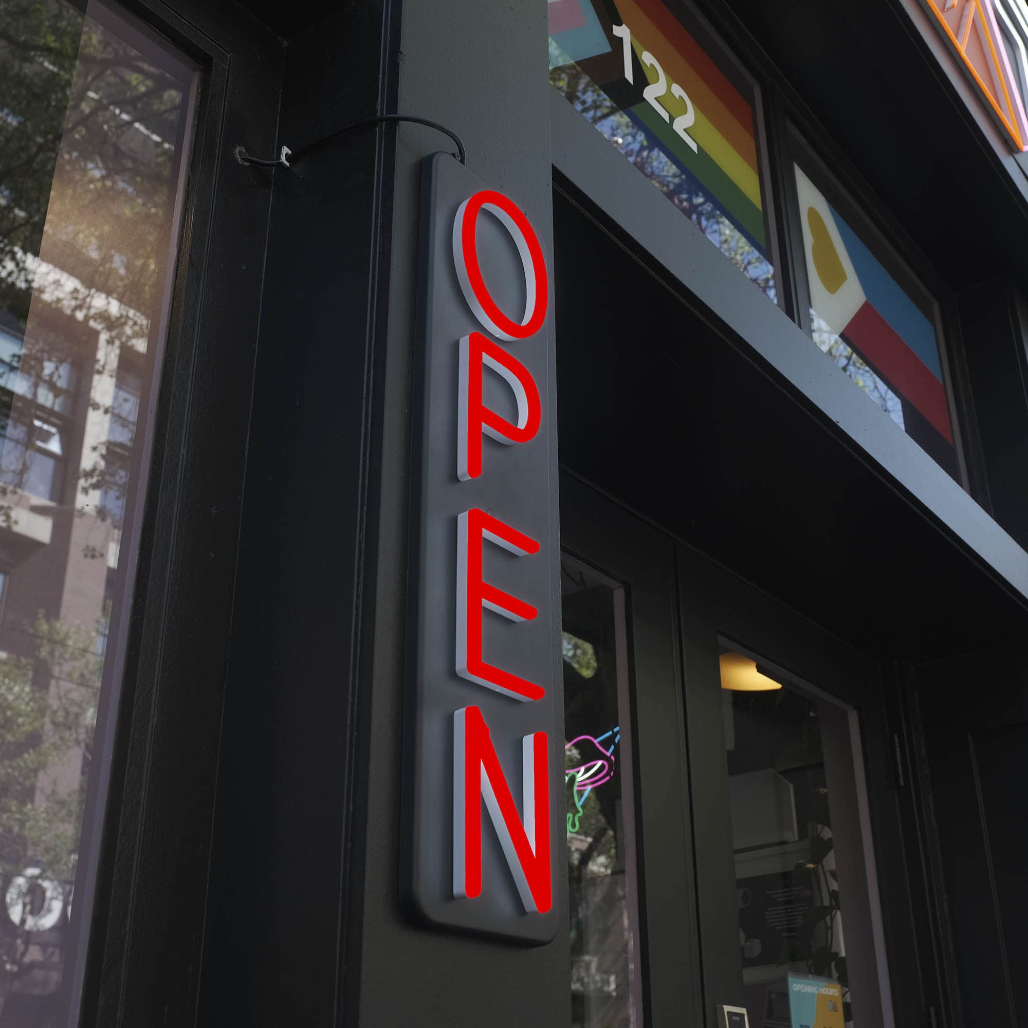 Photo 1 of ***USED***HiNeon 26"x5" Outdoor Open Sign: Waterproof LED Neon for Businesses, Large & Exterior Resilient for Restaurants, Retail Stores. Bright Outdoor Light w/Weatherproof LED Driver (Red)