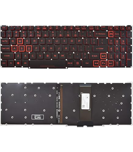 Tastiera Retroilluminata Rossa Per Acer Nitro 5 AN515-51/52/53/42 - USB, Inglese