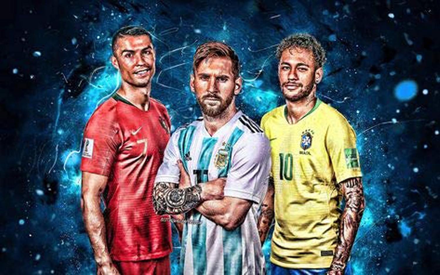 VVWV The Messi Neymar Cristiano Ronaldo Football Poster Amazon.in