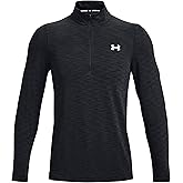 Under Armour Men's UA Seamless 1/2 Zip Long Sleeve Top Shirt (Large, Black/White-001)