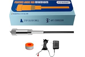 HertzEagle Powered Anode Rod for Water Heater, Electric Anode Rod for Water Heater, Eliminate Sulfur Smell in Well Water, Eliminate Rotten Egg Smell in Water, for 40-89 Gallon Except Bradford White